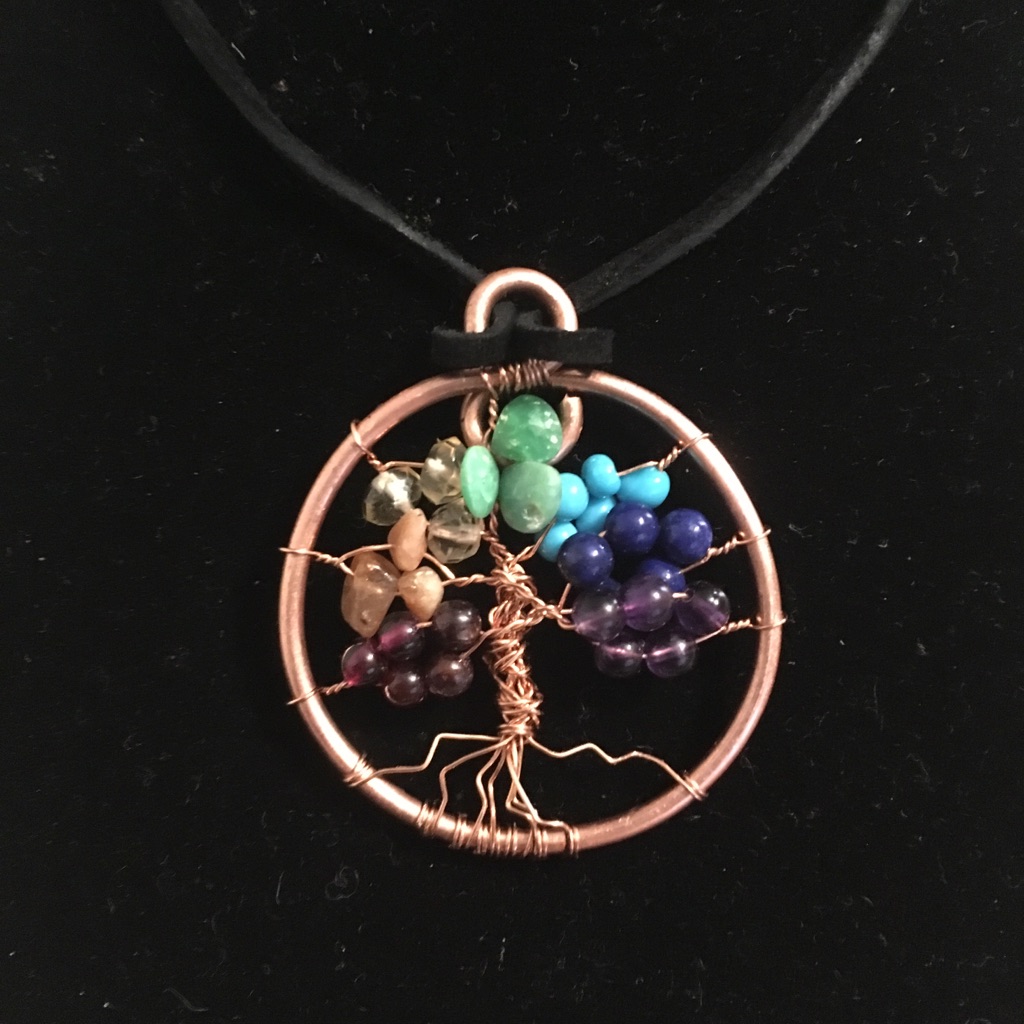 Copper Tree Of Life, Natural Gemstones